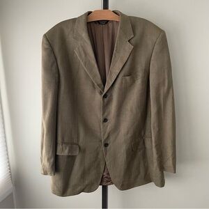 100% Silk Alfred Sung x Moores Sports Coat Blazer Suit Jacket Herringbone Mens